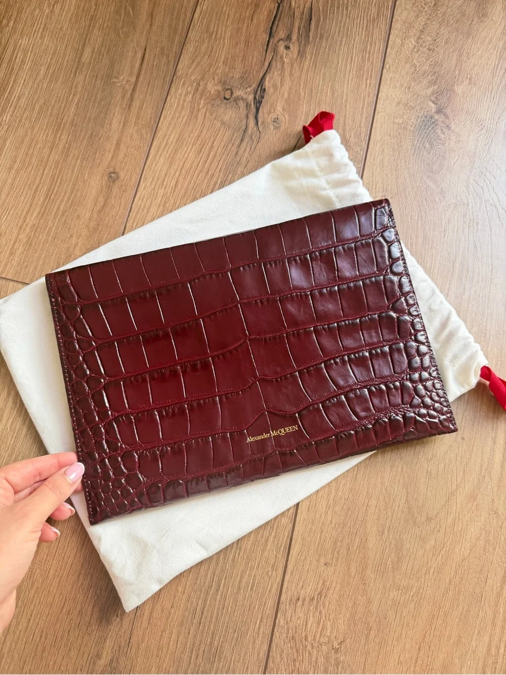 Alexander McQueen croc embossed